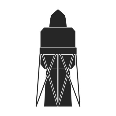 Su kulesi ikonu. Siyah vektör simgesi beyaz arka plan su kulesinde izole edildi.