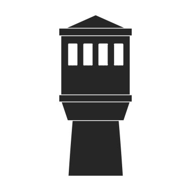 Su kulesi ikonu. Siyah vektör simgesi beyaz arka plan su kulesinde izole edildi.