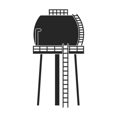 Su kulesi ikonu. Siyah vektör simgesi beyaz arka plan su kulesinde izole edildi.