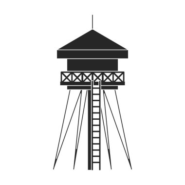 Su kulesi ikonu. Siyah vektör simgesi beyaz arka plan su kulesinde izole edildi.