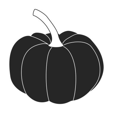 Balkabağı kek ikonu. Siyah vektör simgesi beyaz arkaplan balkabağı pastasında izole edildi .