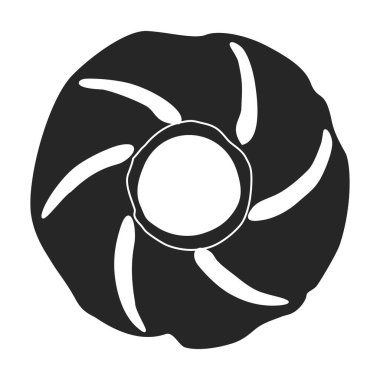 Pembe çörek vektör simgesi. Siyah vektör simgesi beyaz arka plan pembe çörekte izole edilmiş..