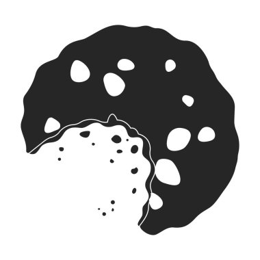 Kırıntı vektör simgesi olan çerezler. Siyah vektör simgesi kırıntılı beyaz arkaplan kurabiyeleri üzerinde izole edilmiş..