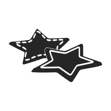 Kurabiye vektör simgesi. Siyah vektör simgesi beyaz arkaplan kurabiyelerinde izole edildi.