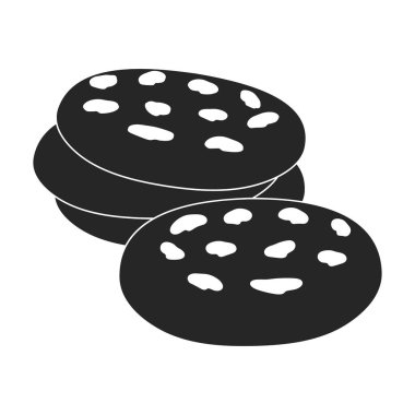 Kurabiye vektör simgesi. Siyah vektör simgesi beyaz arkaplan kurabiyelerinde izole edildi.