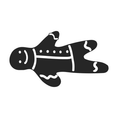 Kurabiye vektör simgesi. Siyah vektör simgesi beyaz arkaplan kurabiyelerinde izole edildi.