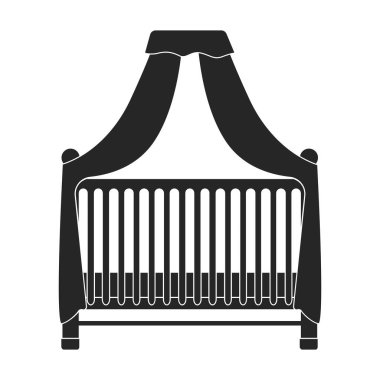 Beşik vektör simgesi. Siyah vektör simgesi beyaz arka plan beşiğinde izole edildi.