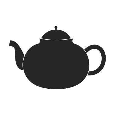 Çaydanlık vektör simgesi. Siyah vektör simgesi beyaz arkaplan çaydanlığında izole edildi.
