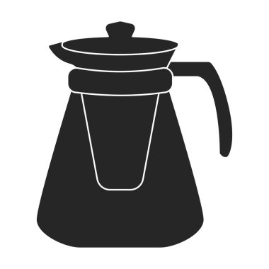 Çaydanlık vektör simgesi. Siyah vektör simgesi beyaz arkaplan çaydanlığında izole edildi.