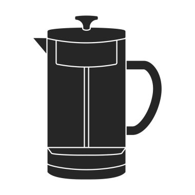 Çaydanlık vektör simgesi. Siyah vektör simgesi beyaz arkaplan çaydanlığında izole edildi.