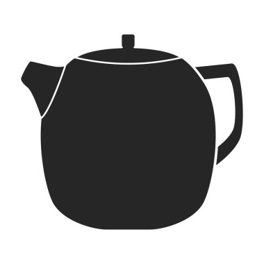 Çaydanlık vektör simgesi. Siyah vektör simgesi beyaz arkaplan çaydanlığında izole edildi.