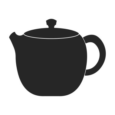 Çaydanlık vektör simgesi. Siyah vektör simgesi beyaz arkaplan çaydanlığında izole edildi.