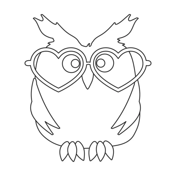 Owl vector icon.Outline vector icon isolated on white background owl. — Stock Vector