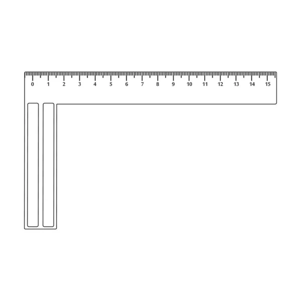 Lineal-Vektor icon.Outline Vektor-Symbol isoliert auf weißem Hintergrund Lineal. — Stockvektor