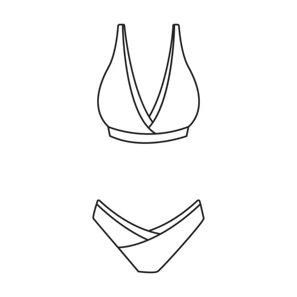 Badeanzug-Vektorsymbol. Umrissvektorsymbol isoliert auf weißem Hintergrund Badeanzug. — Stockvektor