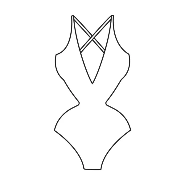 Costume da bagno vettoriale icon.Outline icona vettoriale isolato su sfondo bianco costume da bagno. — Vettoriale Stock