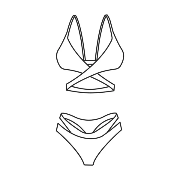 Badeanzug-Vektorsymbol. Umrissvektorsymbol isoliert auf weißem Hintergrund Badeanzug. — Stockvektor