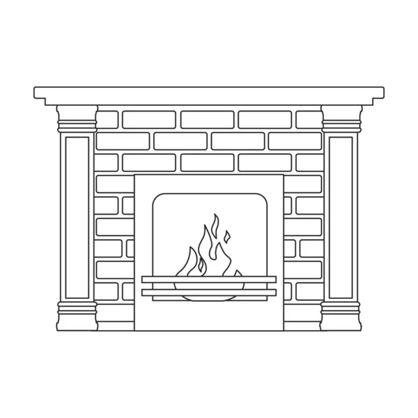 Chimenea vector icon.Outline icono del vector aislado en la chimenea de fondo blanco. — Archivo Imágenes Vectoriales