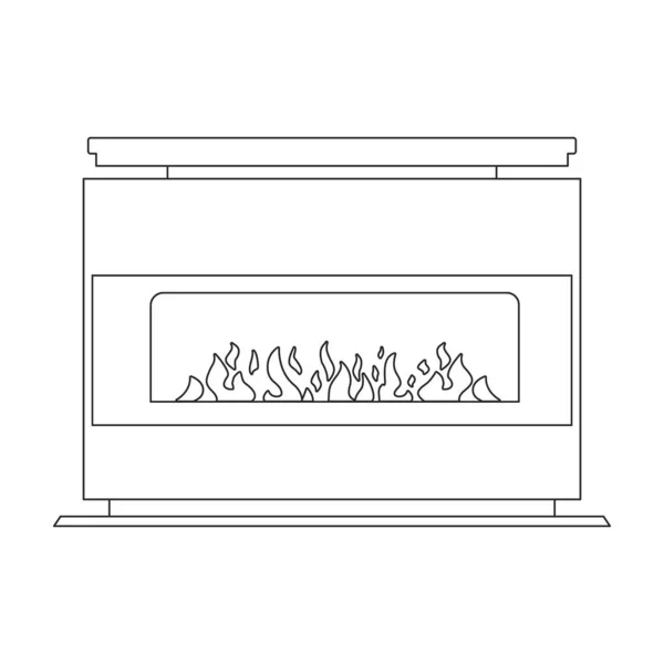 Fireplace vector icon.Outline vector icon 은 흰색 배경 벽난로에 분리 됨. — 스톡 벡터