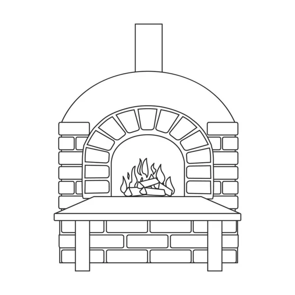 白い背景の暖炉に隔離されたベクトルアイコン. — ストックベクタ