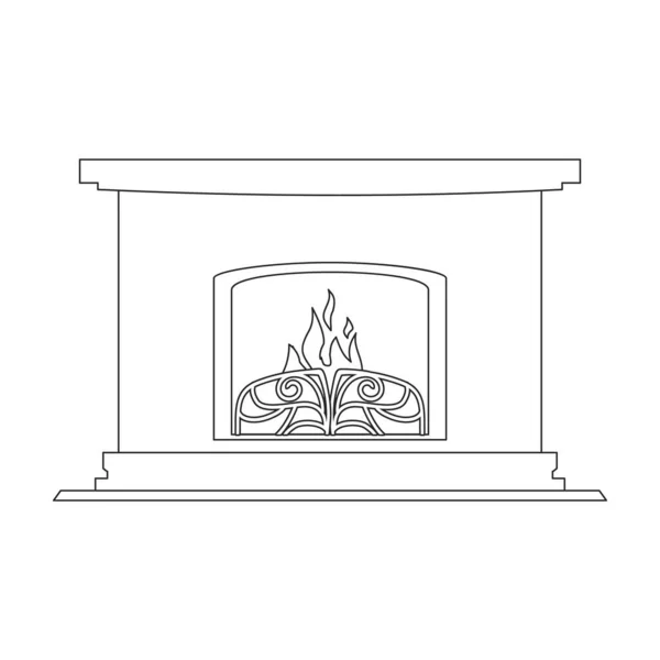 Chimenea vector icon.Outline icono del vector aislado en la chimenea de fondo blanco. — Archivo Imágenes Vectoriales