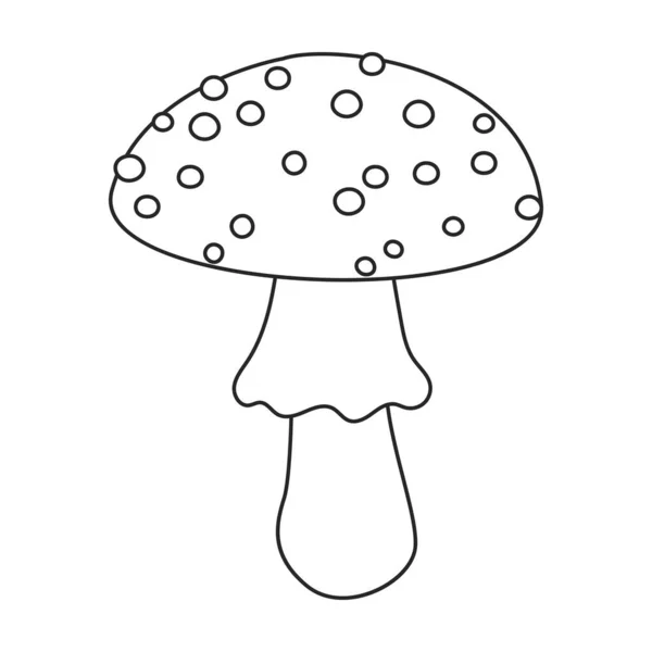 Icono de vector Amanita. Icono de vector de contorno aislado sobre fondo blanco amanita. — Vector de stock