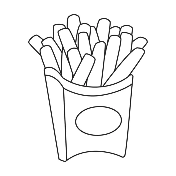 Icono de vector de papas fritas. Icono de vector de contorno aislado en papas fritas de fondo blanco. — Archivo Imágenes Vectoriales