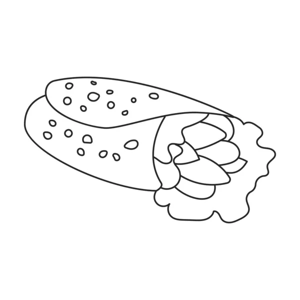 Εικονίδιο διανύσματος Shawarma. Εικονίδιο διανύσματος περίγραμμα απομονωμένο σε λευκό φόντο shawarma. — Διανυσματικό Αρχείο