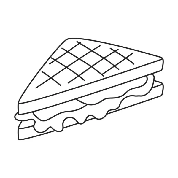 Ícone vetor sanduíche icon.Outline vetor isolado no fundo branco sanduíche. — Vetor de Stock