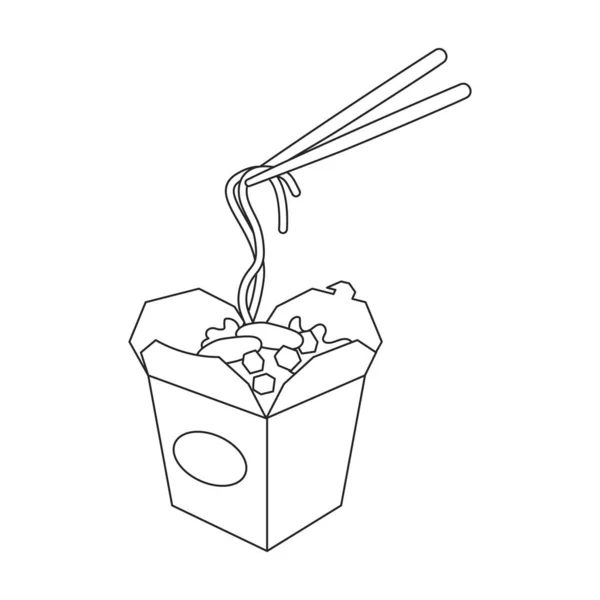Icône de vecteur de paquet de nouilles. Icône de vecteur de contour isolé sur le paquet de nouilles de fond blanc. — Image vectorielle