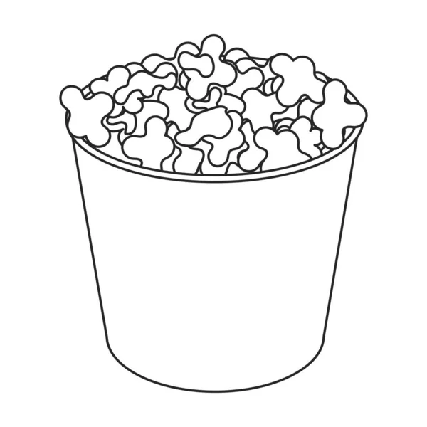 Popcorn vector icon.Outline vector icon isolated on white background popcorn. — Stock Vector