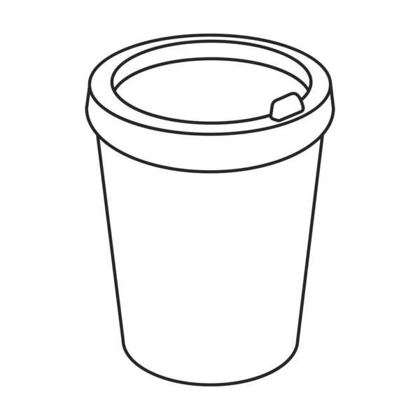 Verre à café vecteur icon.Outline icône vectorielle isolé sur fond blanc verre à café. — Image vectorielle