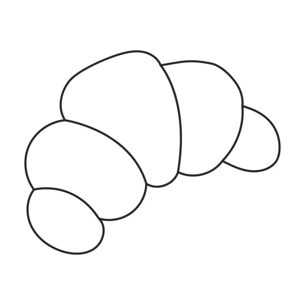 Croissant vector icon.Outline vector icon 은 흰색 배경 croissant 에 분리 된다.. — 스톡 벡터