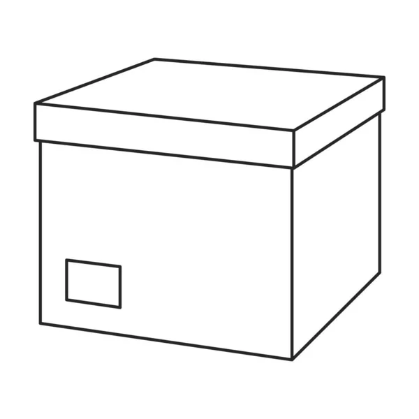 Icona vettoriale scatola di legno. Icona vettoriale contorno isolato su sfondo bianco scatola di legno. — Vettoriale Stock