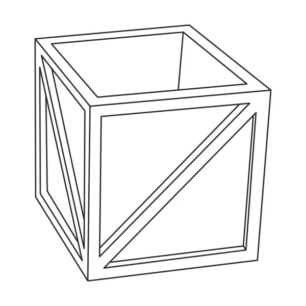 木箱矢量图标.在白色背景木箱上隔离的轮廓矢量图标. — 图库矢量图片