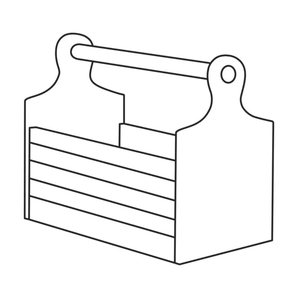 Иконка вектора деревянного ящика. Иконка вектора контура изолирована на белом фоне деревянной коробки. — стоковый вектор