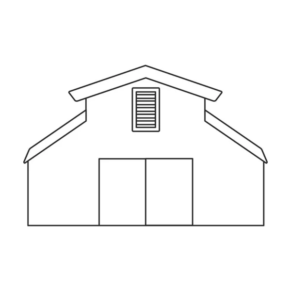 Barn vector icon.Outline vector icon isolated on white background barn. — Stock Vector