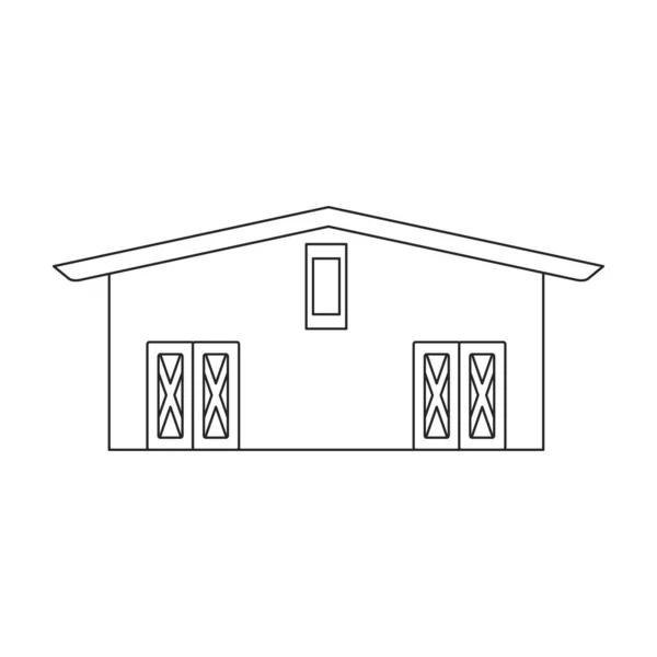 Barn vector icon.Outline vector icon isolated on white background barn. — Stock Vector