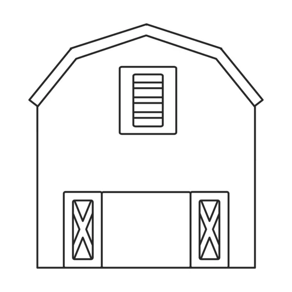 Ícone vetorial do celeiro icon.Outline vetor isolado no celeiro de fundo branco. — Vetor de Stock