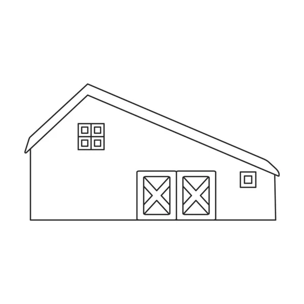 Barn vector icon.Outline vector icon isolated on white background barn. — Stock Vector