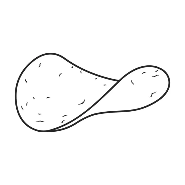 Ícone vetor chip de batata icon.Outline vetor isolado no chip de batata de fundo branco. —  Vetores de Stock