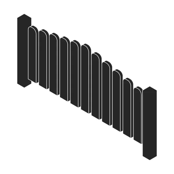 Fence矢量图标。白色背景围栏上隔离的黑色矢量图标. — 图库矢量图片