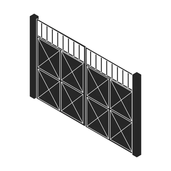 Icône vectorielle de clôture. Icône vectorielle noire isolée sur une clôture de fond blanc. — Image vectorielle