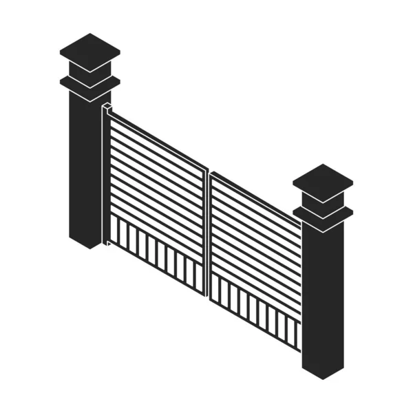 Icône vectorielle de clôture. Icône vectorielle noire isolée sur une clôture de fond blanc. — Image vectorielle