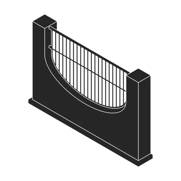 フェンスのベクトルアイコン。白い背景フェンスに隔離された黒いベクトルアイコン. — ストックベクタ