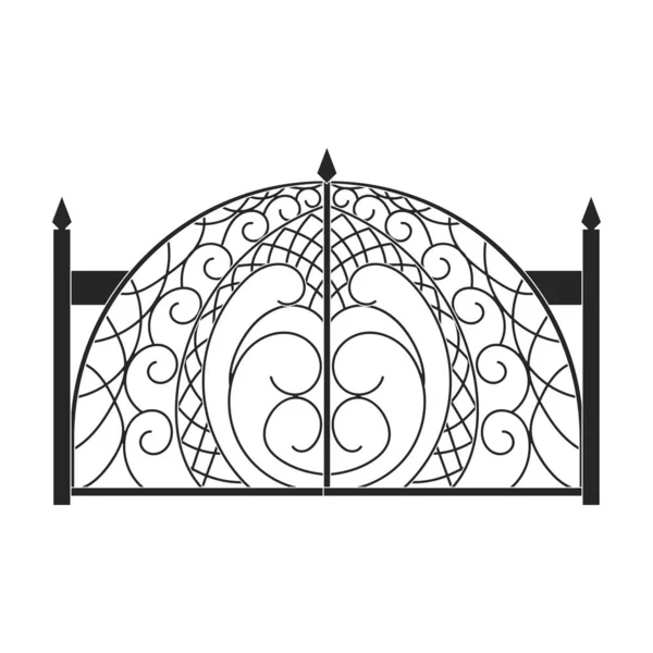 Vetor de portão de vedação icon.Black vetor ícone isolado no portão de cerca de fundo branco. —  Vetores de Stock