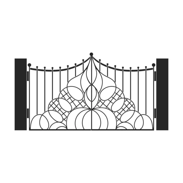 Μαύρο διάνυσμα εικονίδιο απομονωμένο σε λευκό φόντο φράχτη πύλη. — Διανυσματικό Αρχείο