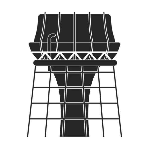 Ikona wektora wieży wodnej.Czarny wektor ikona izolowane na białym tle wieży ciśnień. — Wektor stockowy