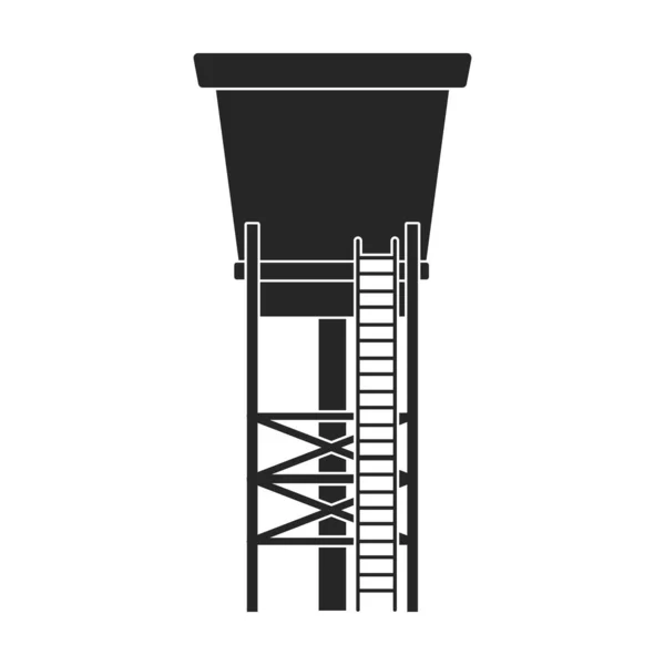 Vatten torn vektor ikon.Svart vektor ikon isolerad på vit bakgrund vattentorn. — Stock vektor