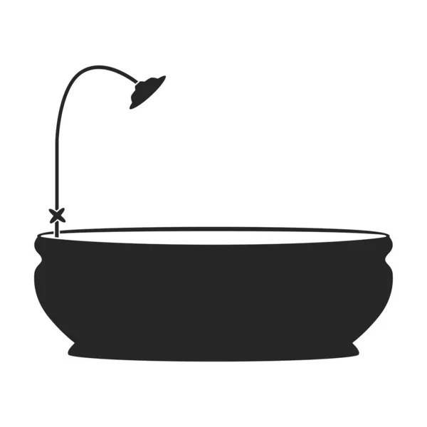 Bath bath vector icon.Black vector icon 을 흰색 욕조에서 분리 한다.. — 스톡 벡터